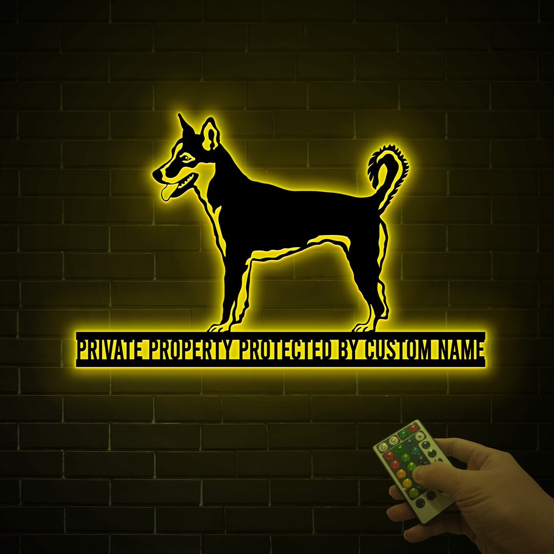 Custom Carolina Dog Metal Sign With Led Light, Guard Dog Sign, Dog