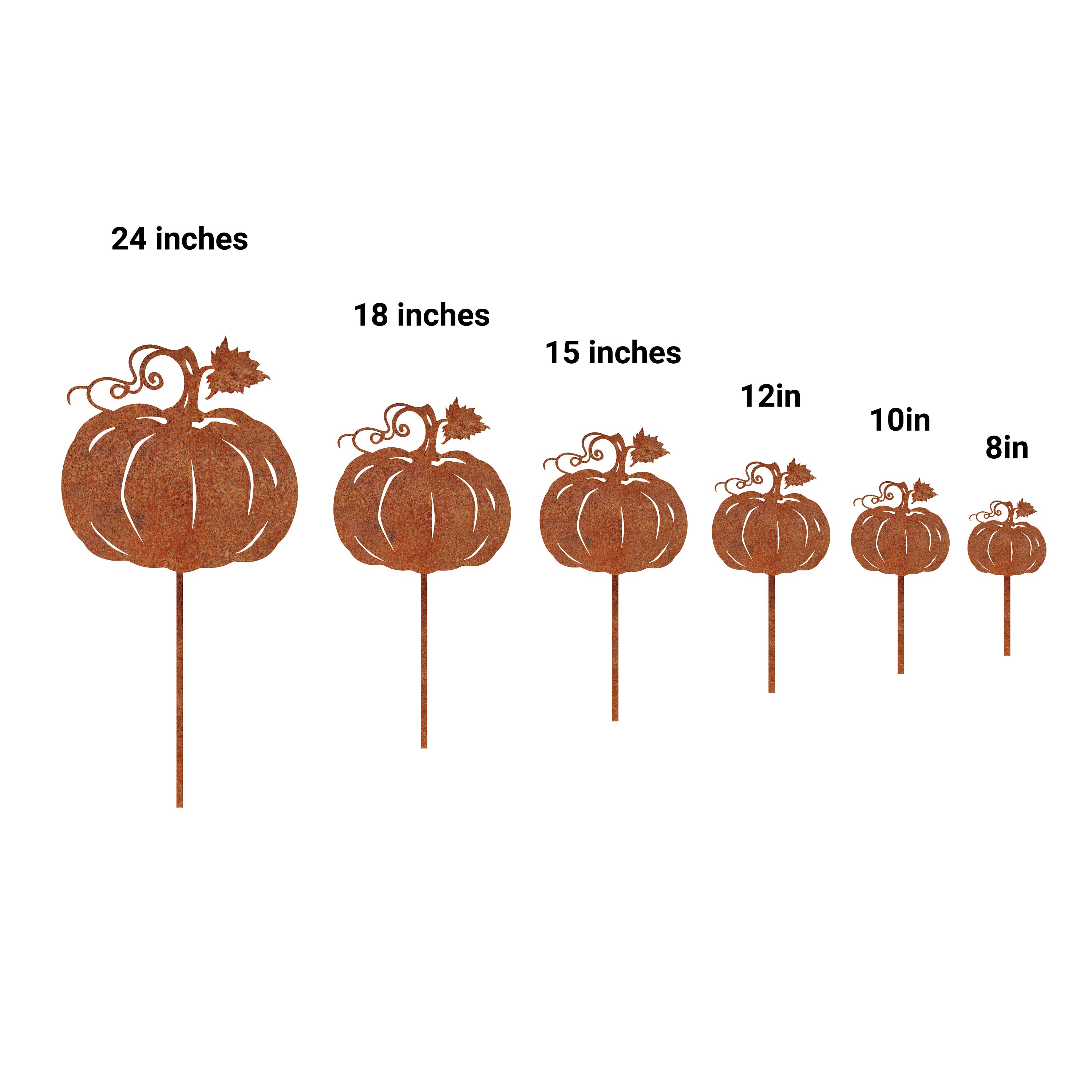 Rusty Metal Pumpkin Garden Stake, Fall Thanksgiving Decor - Etsy