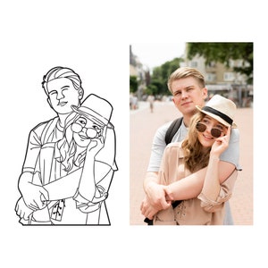 Custom Couple Portrait Metal Line Art, Couple Minimalist Line Art, Gift for Him, Gift for Her, Anniversary Gift, Wedding Gift, Wall Decor