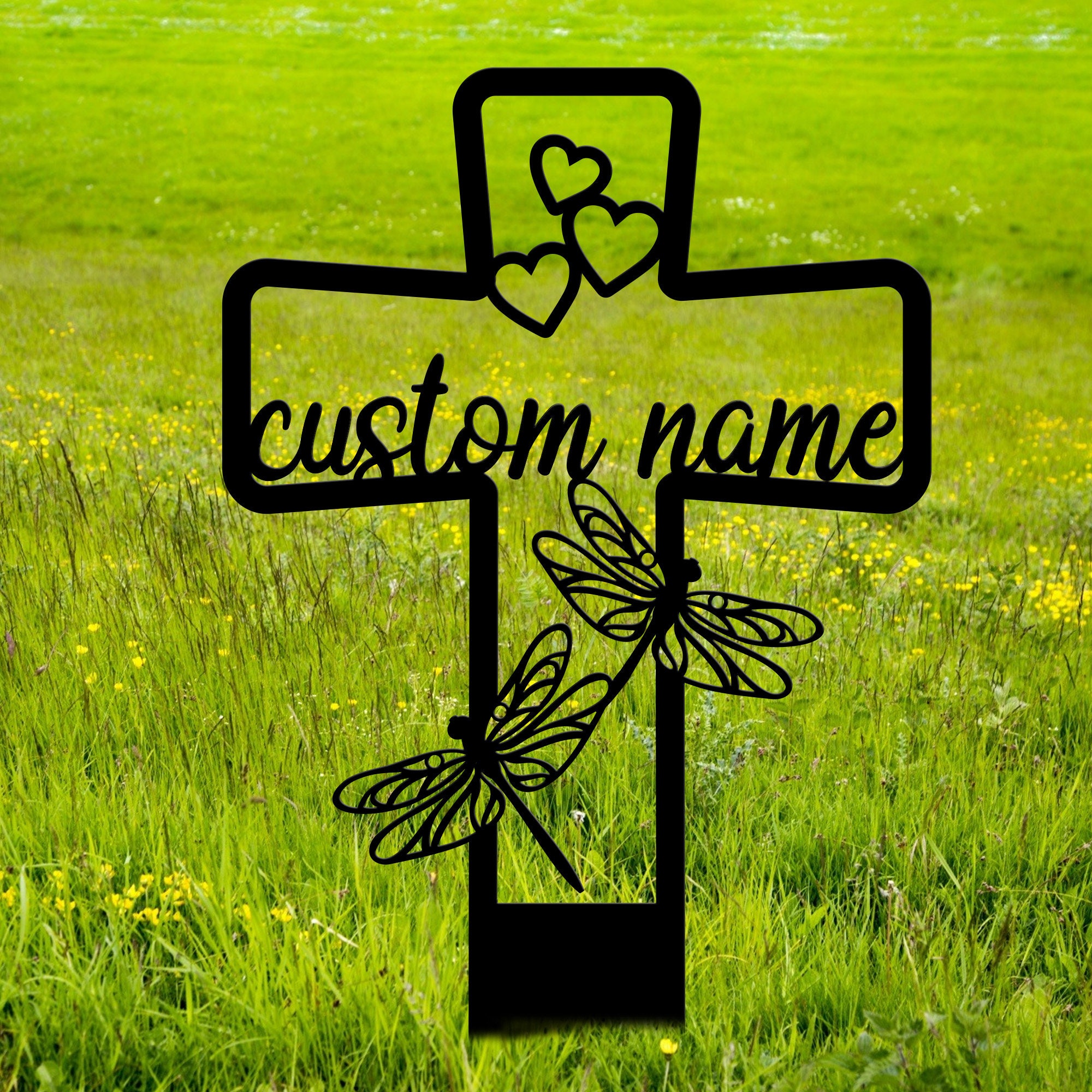 Custom Dragonfly Memorial Stake, In Loving Memory, Dragonfly Stake