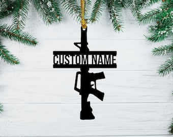 Custom 2nd Amendment Ornament Metal, Gift for Veterans, Police Gift Hunter Gift, Personalized Christmas Ornament, Military Gift, Patriotic