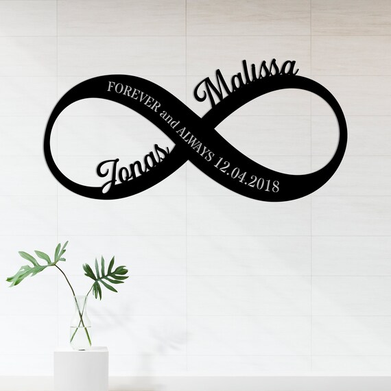 Personalized Metal Infinity Sign, Anniversary Wedding Date