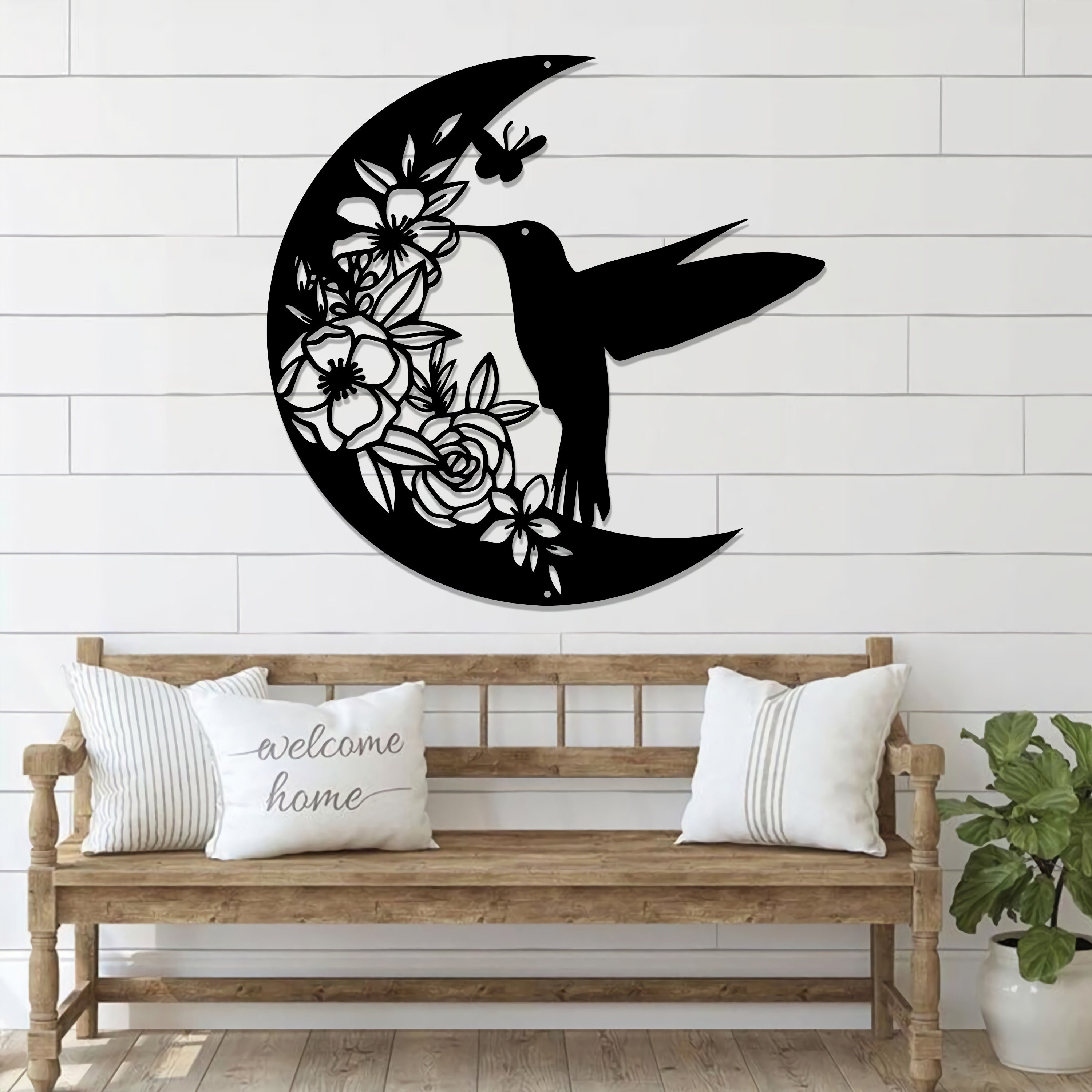 Targa in metallo vintage con fiori di colibrì per casa, caffetteria, ufficio, decorazione da parete, poster in metallo, decorazione per garage, insegna grotta