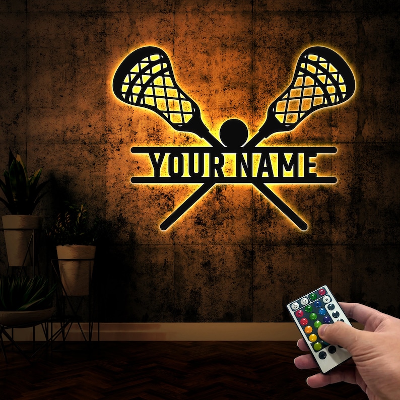 Custom Lacrosse Sticks Metal Wall Art With Led Lights Custom - Etsy