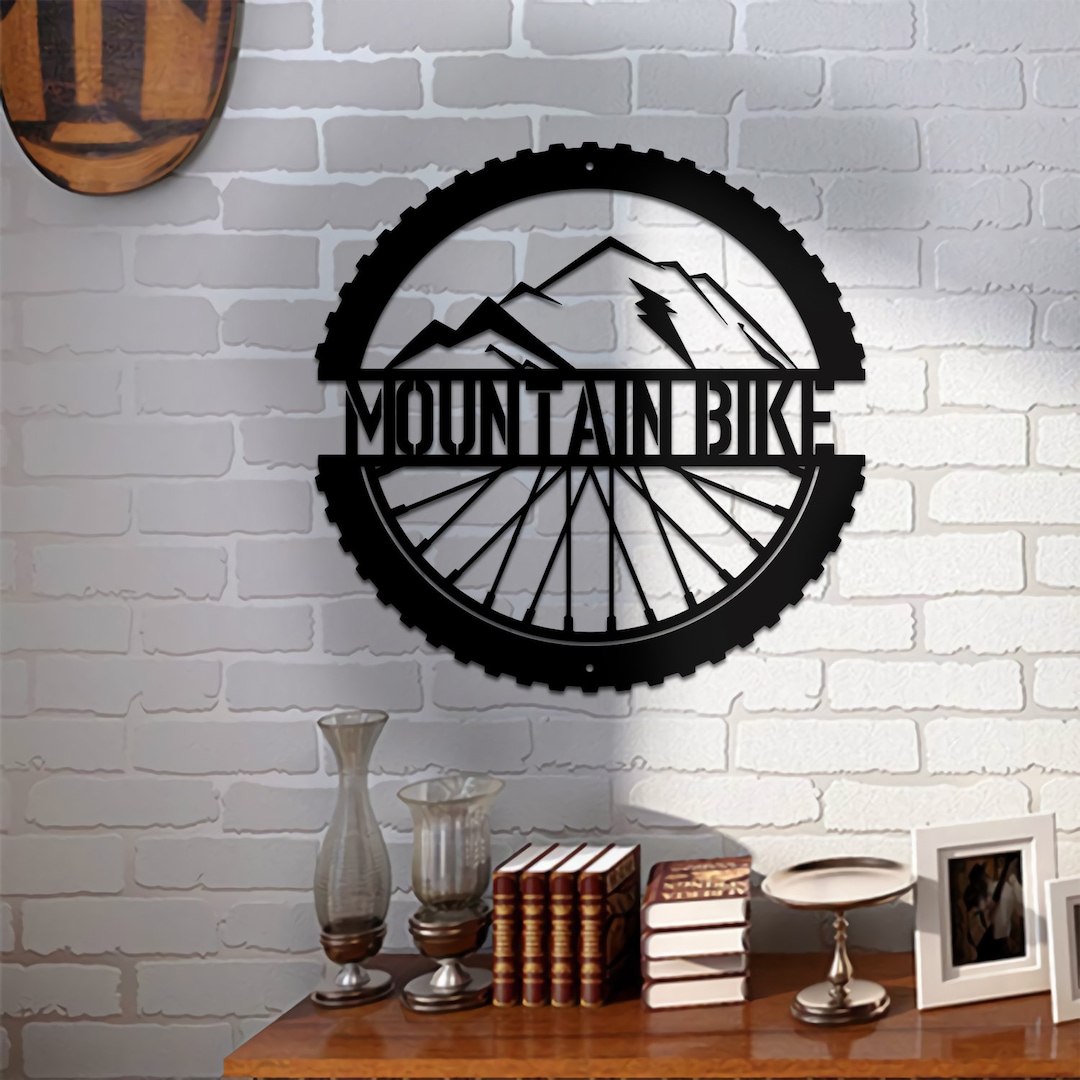Personalized Metal Mountain Bike Sign, Family Name Metal Sign, Mountain ...