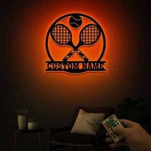 Tennis Metal Wall Art With Led Light, Tennis Gifts for Team, Tennis ...