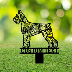 Giant Schnauzer Mandala Garden Stake Metal, Giant Schnauzer Zentangle Metal Yard Art, Giant Schnauzer Gift, Dog Garden Sign, Outdoor Decor