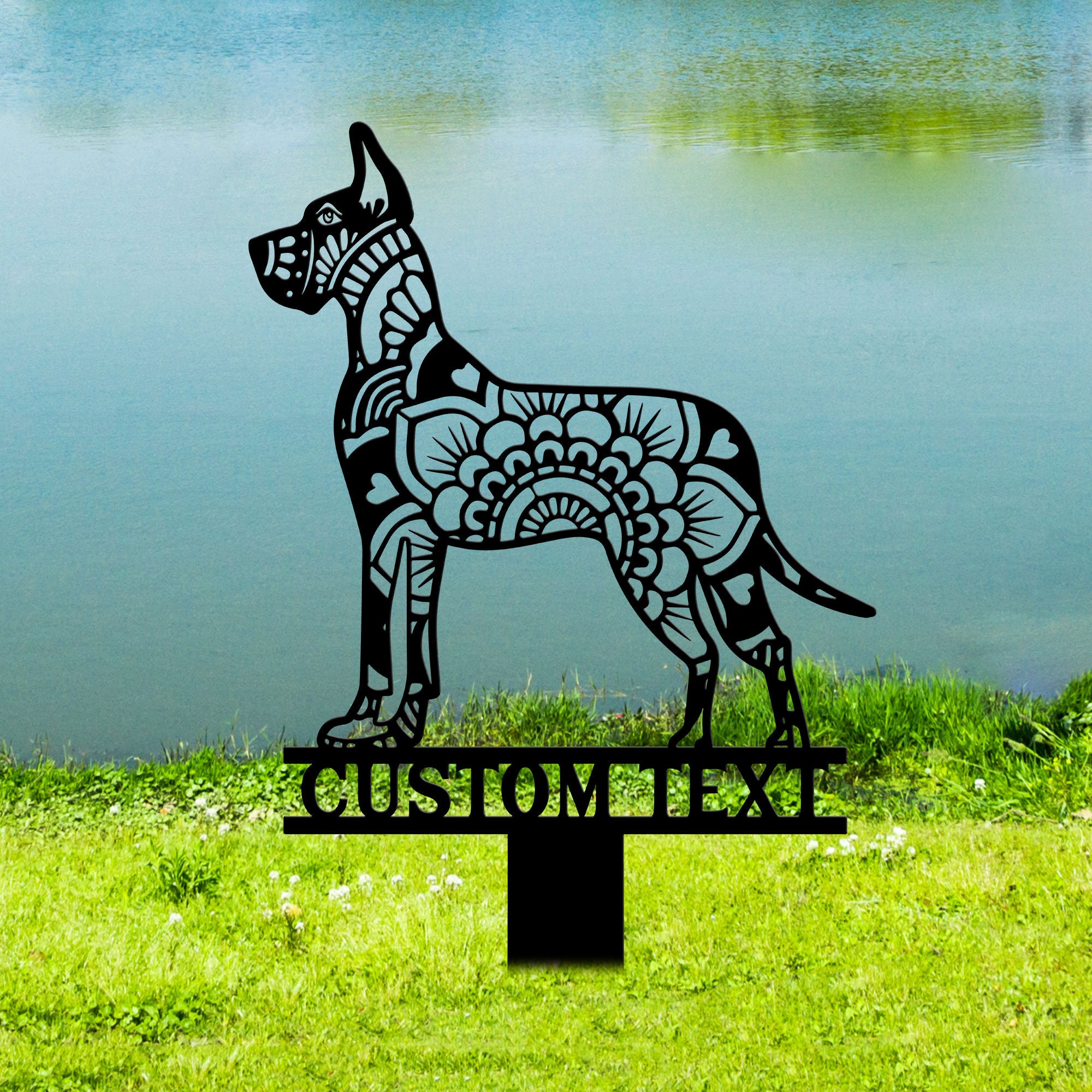 Great Dane Mandala Garden Stake, Metal Dog Yard Art - Etsy
