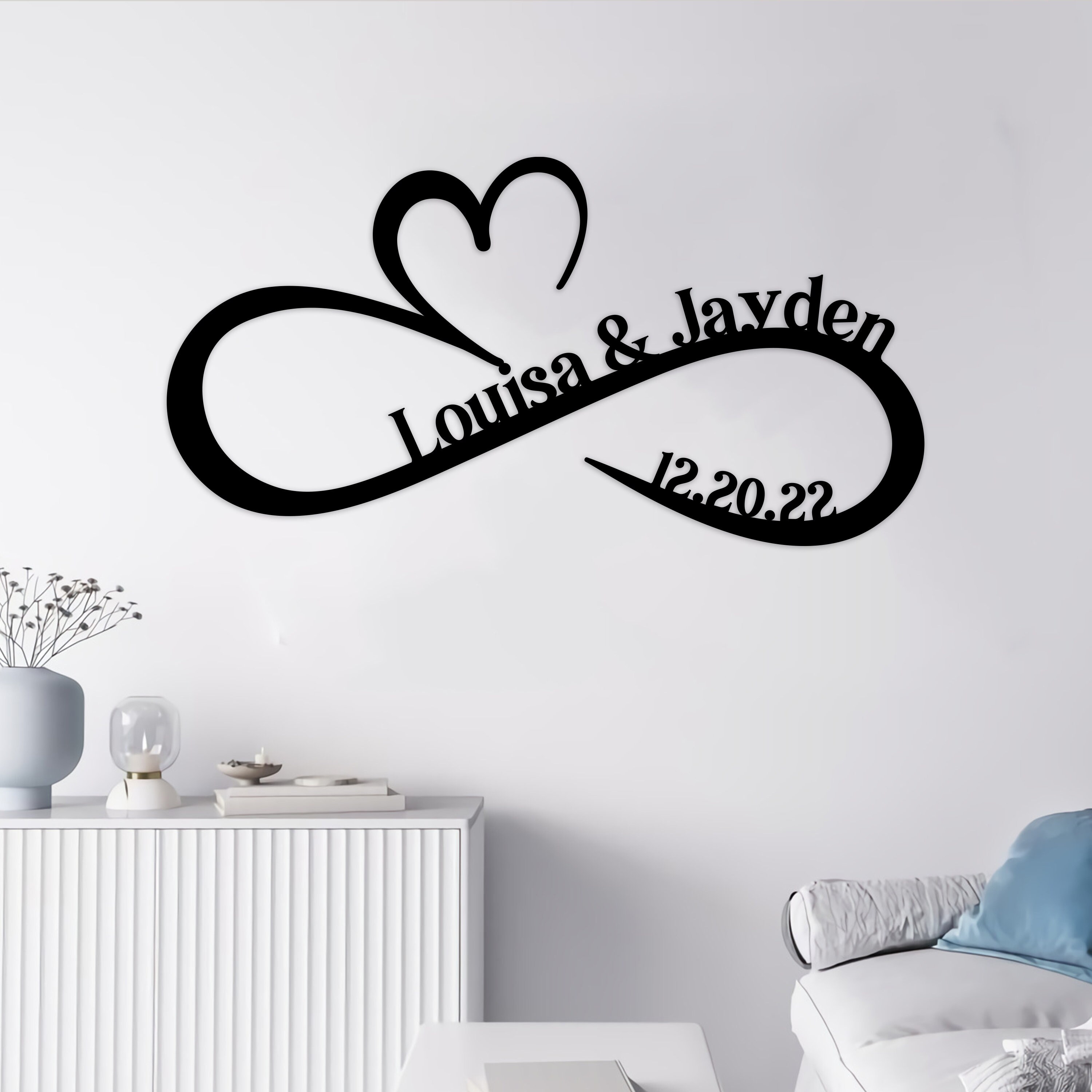 Personalized Infinity Couples Wall Art Canvas Print - Lucid Crafts