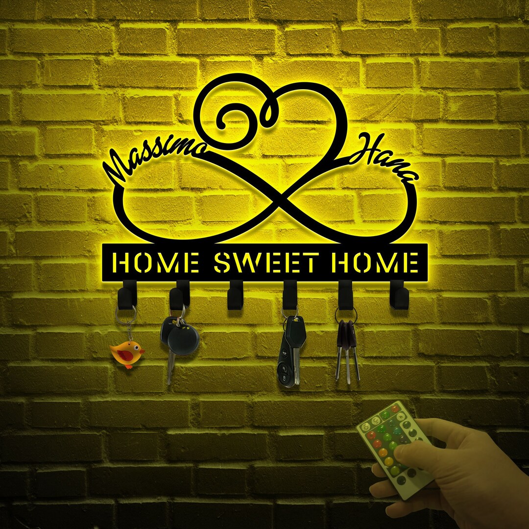 Custom Infinity Heart Key Holder for Wall, Metal Key Holder, Custom ...