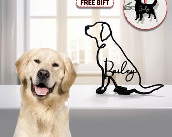 Golden Retriever Metal Table Sculpture, Custom Dog Breed Gift