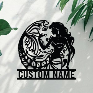 Custom Mermaid Metal Monogram Sign, Personalized Mermaid Name Sign With Led Lights, Mermaid Home Decor, Custom Mermaid, Mermaid Lover Gift image 7