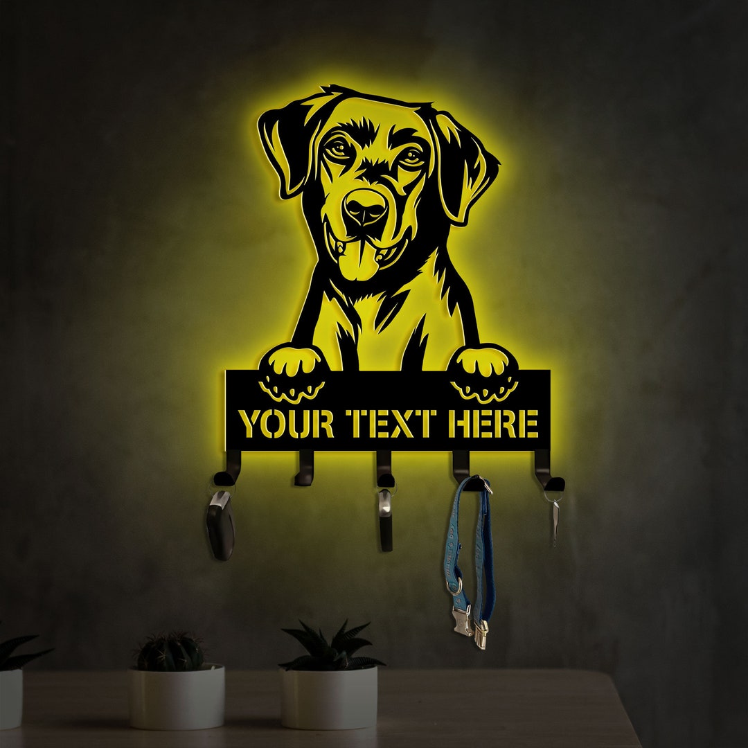 Labrador Retriever Metal Key Holder, Metal Collar Holder, Dog Leash