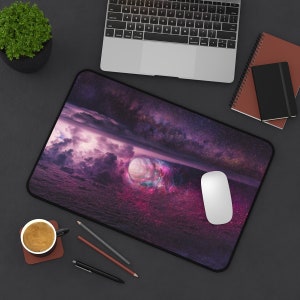 Purple Sky Space Storm Gaming Mousepad Desk Mat