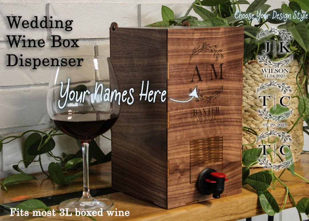 Elegant Wine Box Dispenser for Boxed Wines Custom Wine Box Engraved