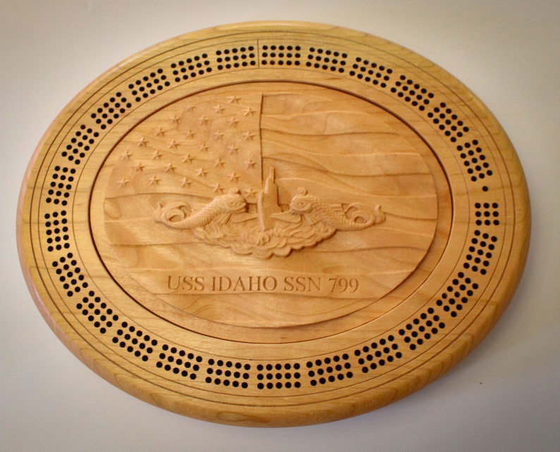 Navy Submarine Cribbage Board Custom Carved Cribbage Board Etsy