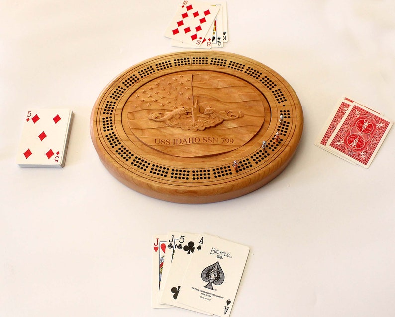 Navy Submarine Cribbage Board Custom Carved Cribbage Board Etsy