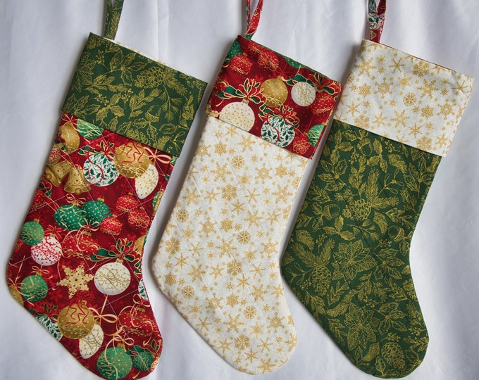 Quilted Handcrafted Christmas Stockings Etsy