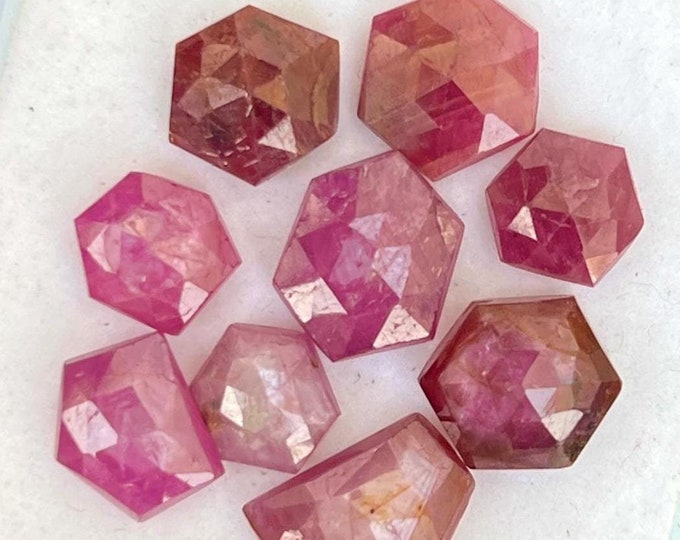 Natural Sheen Ruby Rose Cut Faceted Natural Untreated Raspberry Pink ...