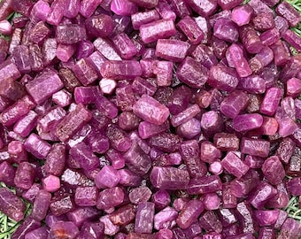 AAA Raw Ruby Stone: African Pink Crystal, July Birthstone