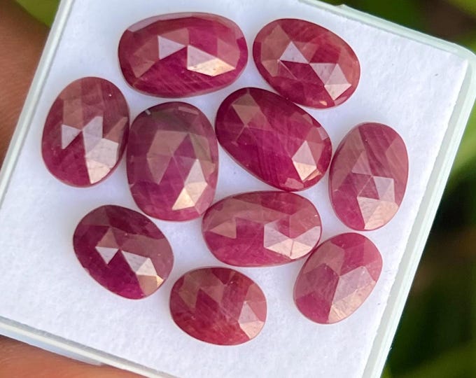 Natural Premium Quality Ruby Rose Gemstone Flat Back Loose Lot 37.75 ...