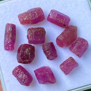 AAA 100% Natural Earth mined  Loose Ruby Gemstone Rough Precious Ruby Sticks Fine Quality Healing Crystal Wiccan Ruby Raw 11 Pieces Lot
