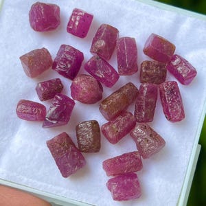 Natural Ruby Rough Precious Ruby Sticks Shape 23 Pieces Lot Fine Quality Raw Ruby Raw Healing Crystal Minerals July Birthstone 83.50 Carat