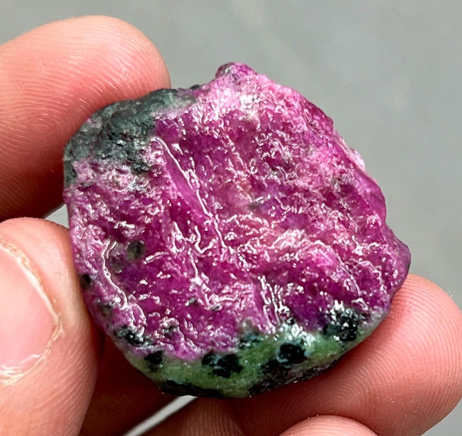 Natural Purple Ruby Specimen: 74 Carat Karnataka Healing Crystal