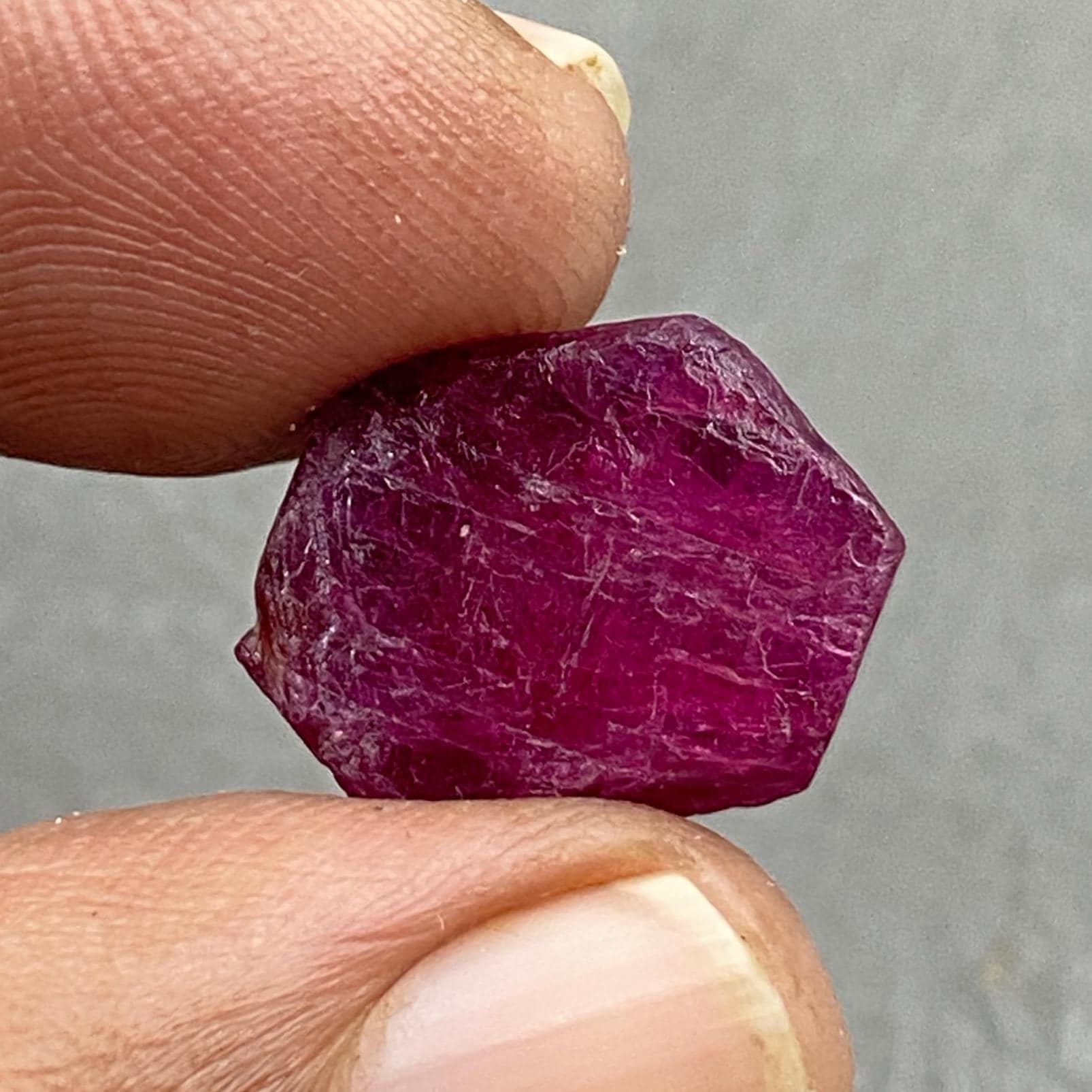 Raw Winza Ruby Crystal, Untreated Tanzania Ruby Specimen, 11.65