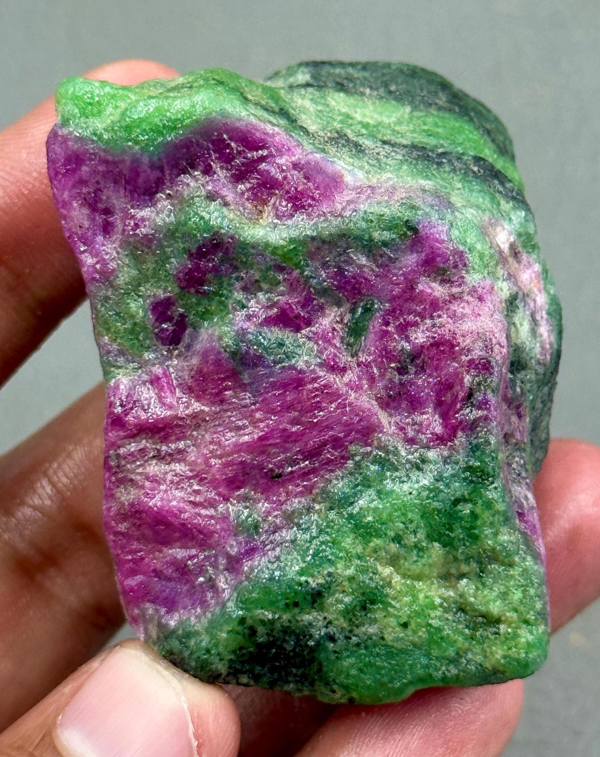 512 Carat Ruby Zoisite Specimen: Fluorescent Raw Healing Crystal