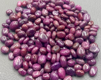 Natural Ruby Oval Beads: Red Gemstone, July Birthstone (8-10 MM)