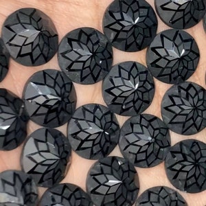 12mm Black Spinel Gemstone Lot: Round Hand Cut Birthstone