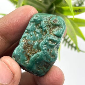 Rare turquoise naturelle spécimen de cristal, cristal minéral naturel brut de 73,80 carats, morceau de turquoise brut pour pierre de naissance turquoise de collection