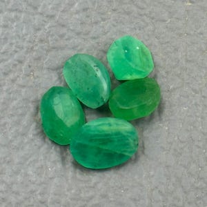 Raw Zambian Emerald Crystals: Gem Grade, 9.40 Carat, 5 Piece Lot