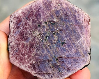 Raw Ruby Crystal – Sacred Geometry Hexagon, Record Keeper, Chakra Stone