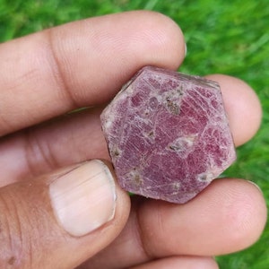 Ruby Record keeper Crystal Sacred Large Size Ruby Hexagon Purple Ruby Record Keeper Raw For Wire-Wrapping Bezel Setting Lot