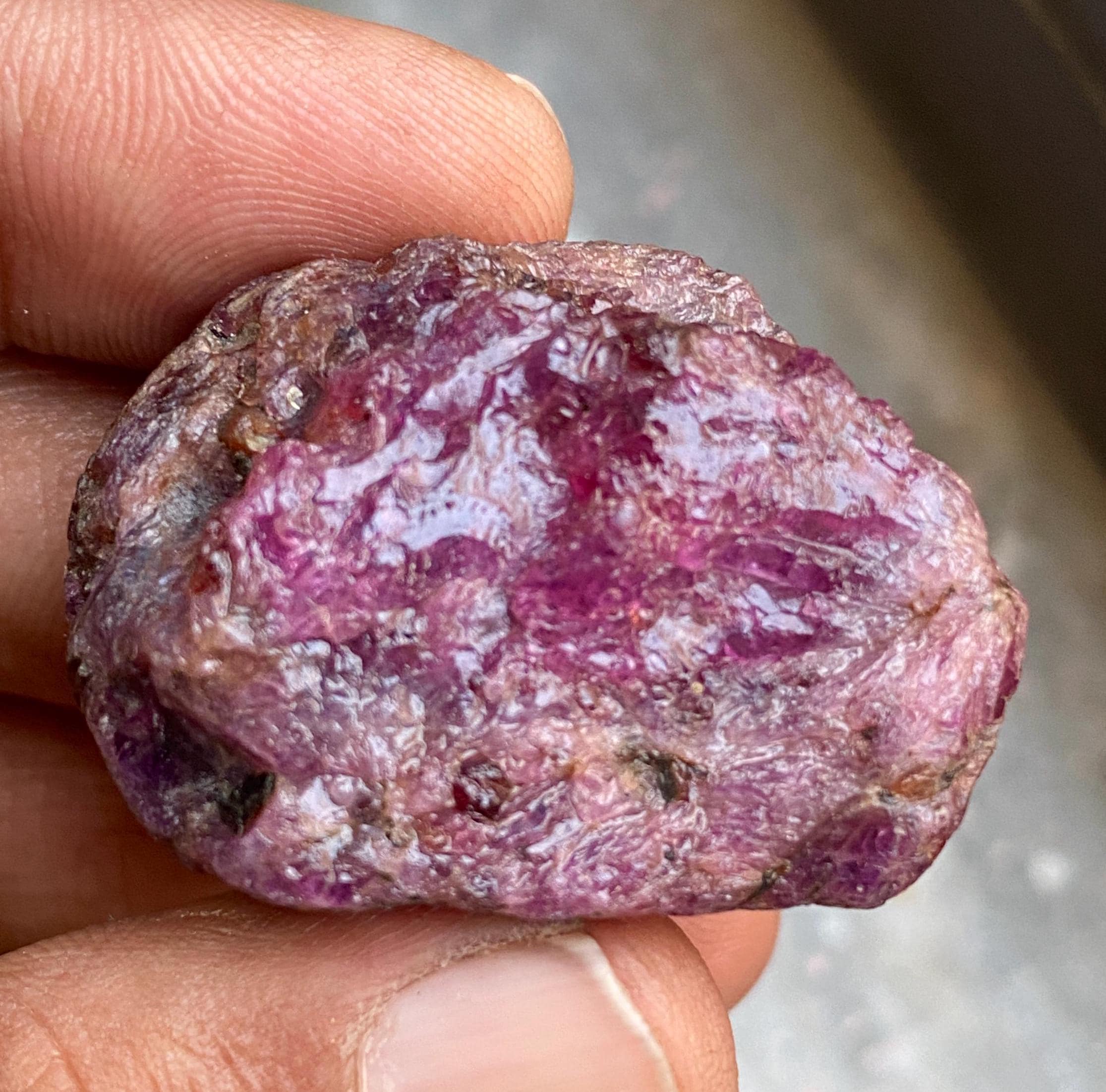 Natural Purple Ruby Specimen: 183 Carat Untreated Karnataka Ruby