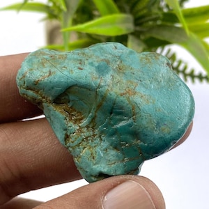 Rare turquoise naturelle spécimen de cristal, cristal minéral naturel brut de 98,40 carats, morceau de turquoise brut pour la collection, pierre de naissance turquoise