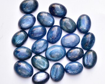AAA Kyanite Cabochon Lot: Calibrated Oval Gemstones for Jewelry Making