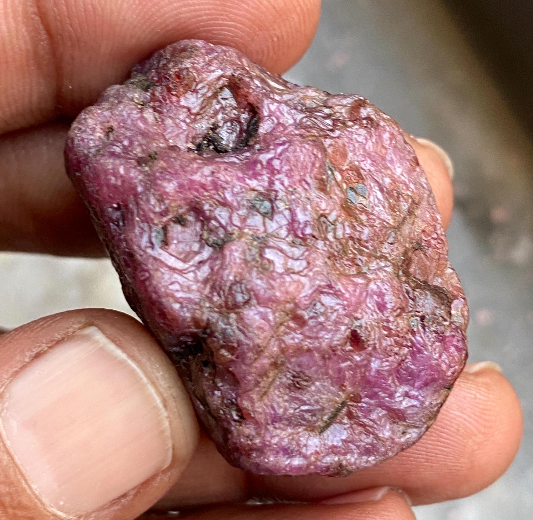 Natural Purple Ruby Specimen: 183 Carat Untreated Karnataka Ruby