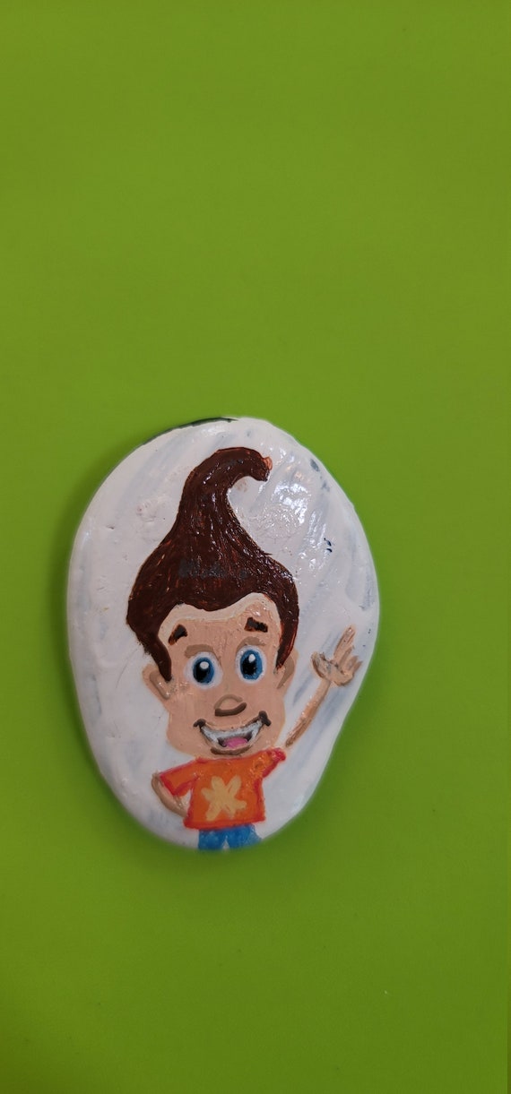Kim Possible and Jimmy Neutron Hand Painted Dual Sided Rock