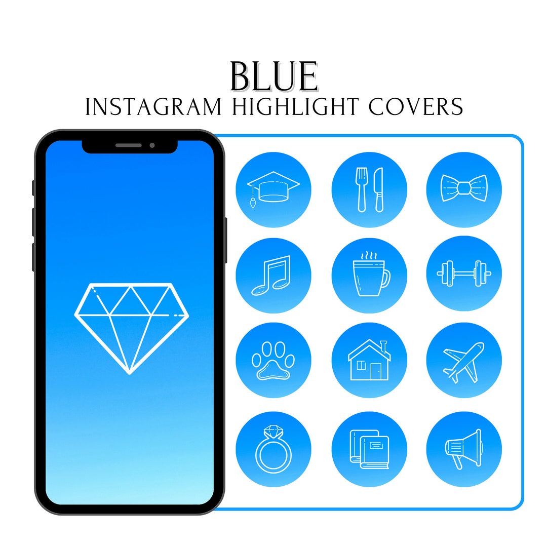 Instagram Highlight Covers Blue, IG Highlight Covers Blue, Highlight