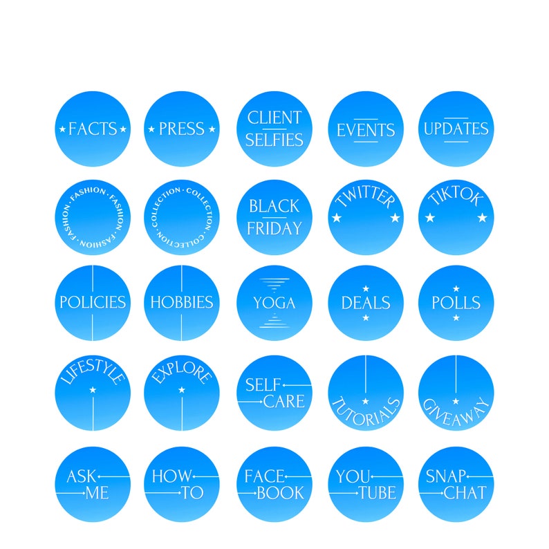 Instagram Highlight Covers Blue IG Highlight Covers Etsy