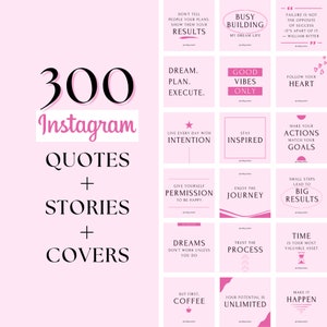 Instagram Quote Templates - Instagram Story Templates - Pink Instagram Templates - Canva Templates - Instagram Highlight Covers Light Pink