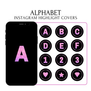 Letras do Instagram Pink Sparkle, capas de destaque do Instagram, capas de destaque do alfabeto inglês para Instagram, ícones do Instagram, alfabeto png