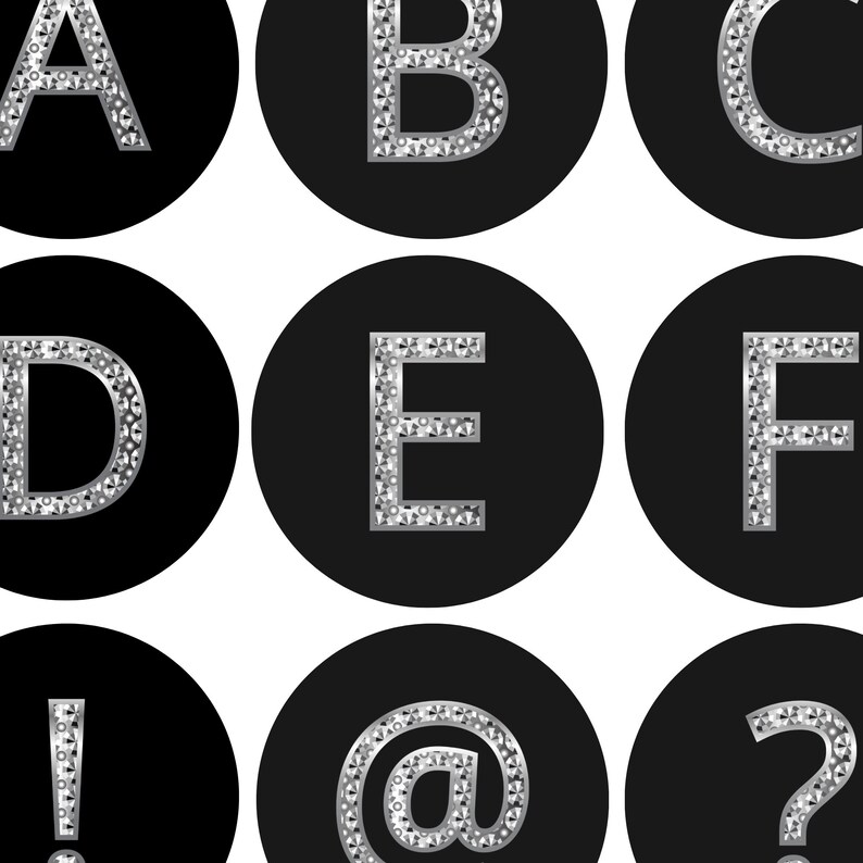 Instagram Letters Highlight Covers, Diamond Alphabet PNG, Glam Letters