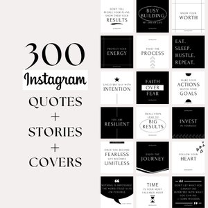 Engagement Instagram Post Templates - Instagram Quote Templates - Black and White Instagram Templates - Canva Templates - Highlight Covers