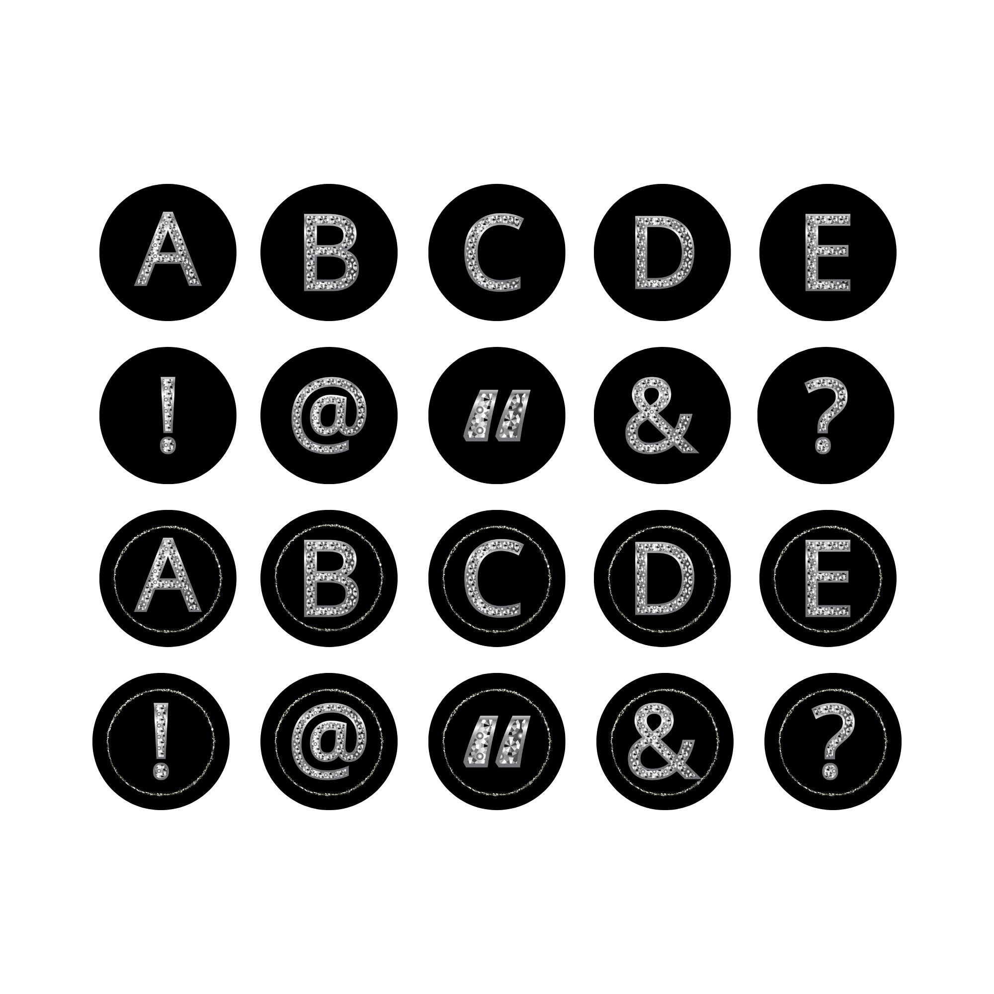 Instagram Letters Highlight Covers, Diamond Alphabet PNG, Glam Letters