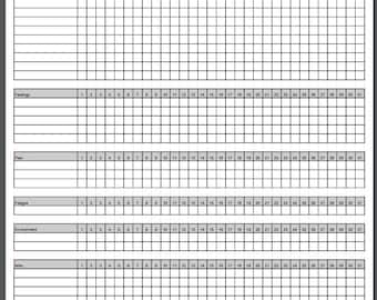 Registro mensual de síntomas imprimible en blanco, registro de salud en PDF, registro de enfermedades crónicas y dolor, planificador de bienestar, descarga instantánea.