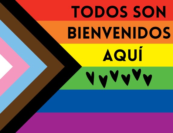 Spanish all Are Welcome Here Flag Printable - Etsy